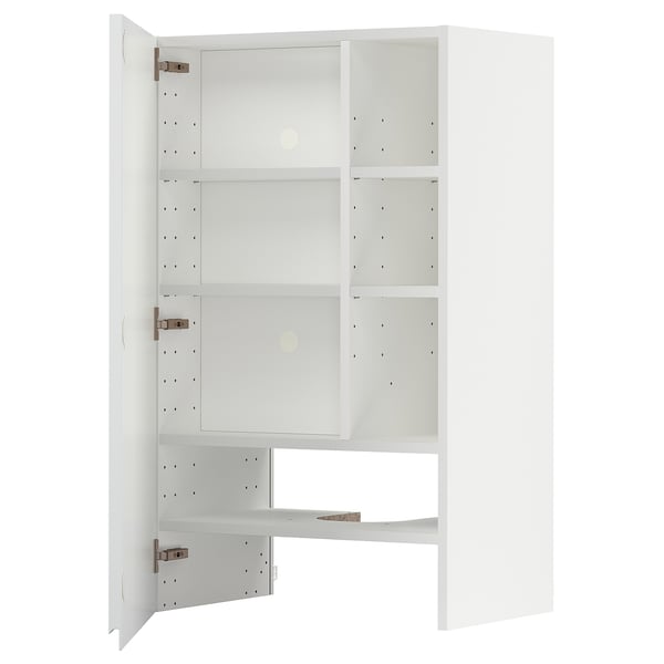 METOD hvidt køkkenskab med justerbare hylder, minimalistisk design.