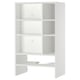 Hvidt METOD vægskab med åbne hylder, moderne design til organisering og skjulning af ventilation.