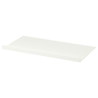 NYTTIG hvid rektangulær hylde, moderne design, flad overflade, minimalistisk stil, lavet af fiberplade og melaminfolie.