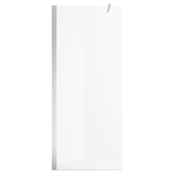 OPPEJEN bruseskærm i klart glas, væg- eller loftmontering, aluminiumsramme.