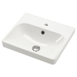 ORRSJÖN hvid keramisk håndvask, moderne design, semi-forsænket stil.