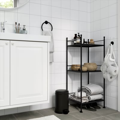 PÄRLSLINKE Affaldsspand, sort, 3 l