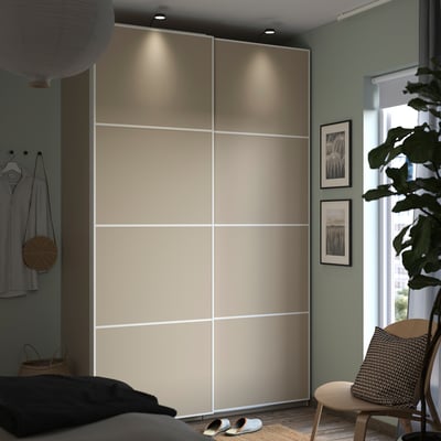 PAX / MEHAMN Garderobe m skydedøre