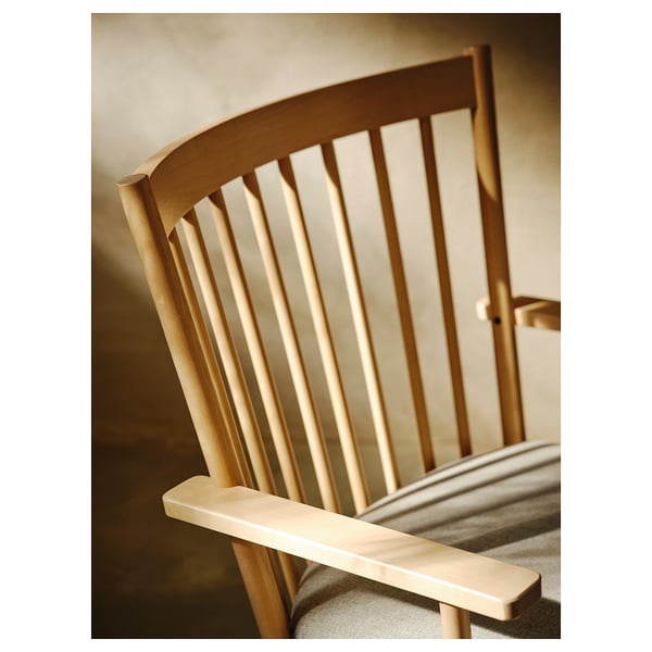 PERSBOL Lænestol, birk/Tibbleby beige/grå