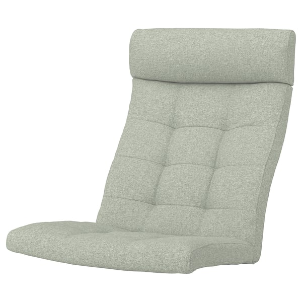 POÄNG puder i grønt gunnared stof; Ergonomisk, tuftet design for komfort.