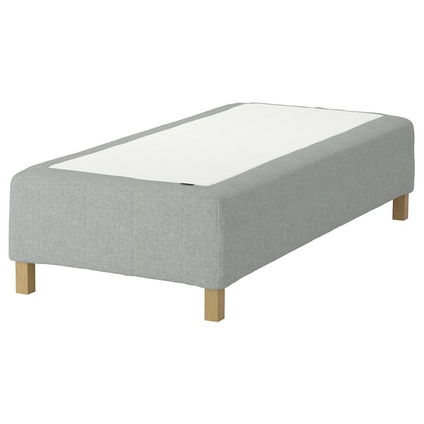 RÅHOLMAR Boxmadras med pocketfjedre, 5 zoner, inkl. ben medium/Tibbleby beige/grå, 90x200 cm