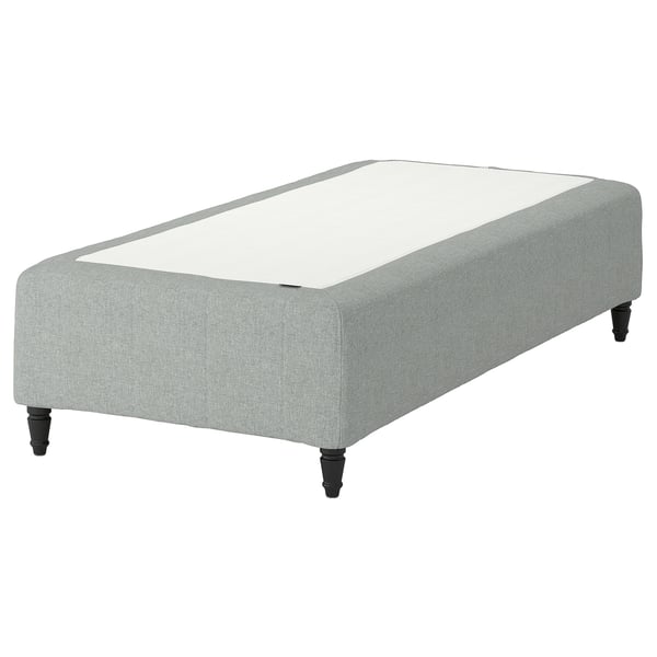 RÅHOLMAR Boxmadras med pocketfjedre, 5 zoner, inkl. ben medium/Tibbleby beige/grå, 90x200 cm