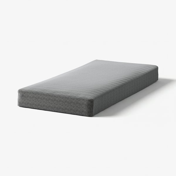 Grå RANDÅSEN genbrugt polyester-skummadras, rektangulær, enkelt design.