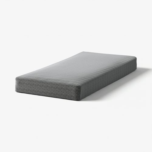 Grå RANDÅSEN genbrugt polyester-skummadras, rektangulær, enkelt design.