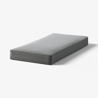 Grå RANDÅSEN genbrugt polyester-skummadras, rektangulær, enkelt design.