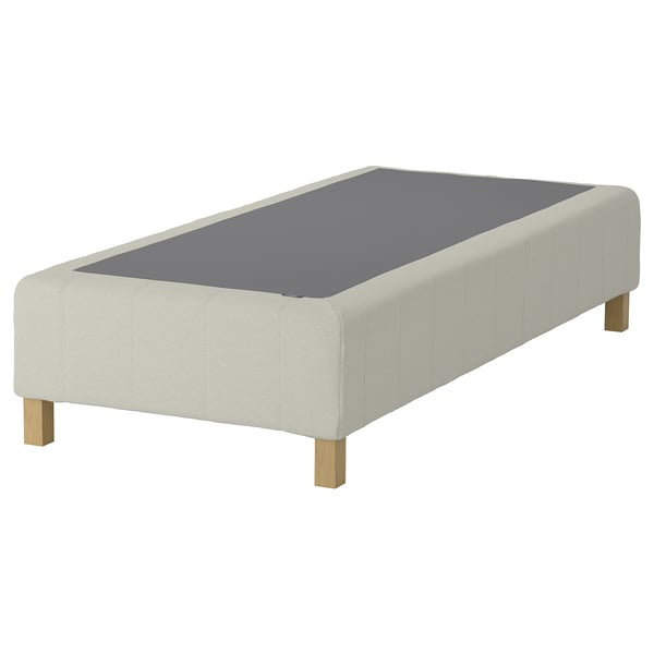 RENFJÄLLET Boxmadras med pocketfjedre, inkl. ben medium/Knisa lys beige, 90x200 cm