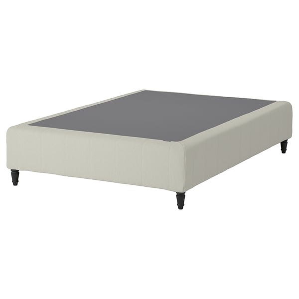 RENFJÄLLET sengebund, hvid, stof, rektangulær, moderne design, gråt interiør, 4 træben.