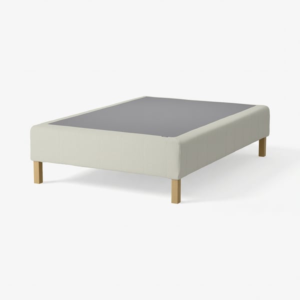 RENFJÄLLET Boxmadras med pocketfjedre, inkl. ben medium/Knisa lys beige, 120x200 cm