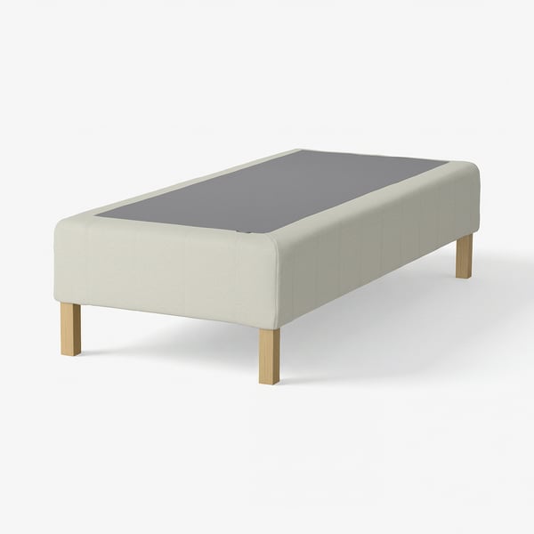 RENFJÄLLET Boxmadras med pocketfjedre, inkl. ben medium/Knisa lys beige, 80x200 cm
