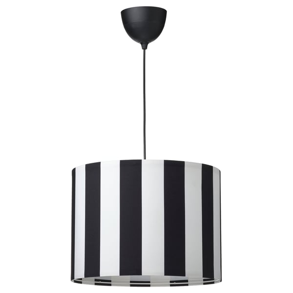 RINGSTA / HAVSDJUP Loftlampe, sort/hvid, 42 cm