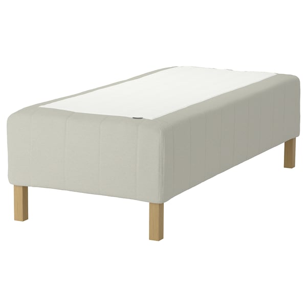 RISHÖJDEN madras, lys beige, tuftet, rektangulær med træben.