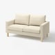 En beige SALTSJÖBADEN loveseat med blomstermønster, lavet af bomuld, og træben.