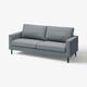 En grå SALTSJÖBADEN-sofa med et enkelt, rent design, bløde puder og træben.