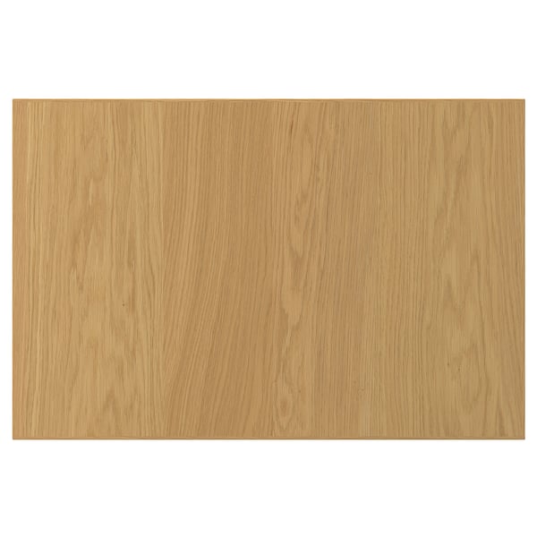 En SINARP trælåge i egefinér med en naturlig finish. Den har et enkelt, rektangulært design med en massiv egetræskant for stabilitet.