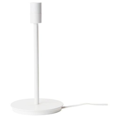 SKAFTET lampefod i hvidt, slankt minimalistisk design med rund fod, cylindrisk stang og enkel kopholder. Moderne og alsidig.