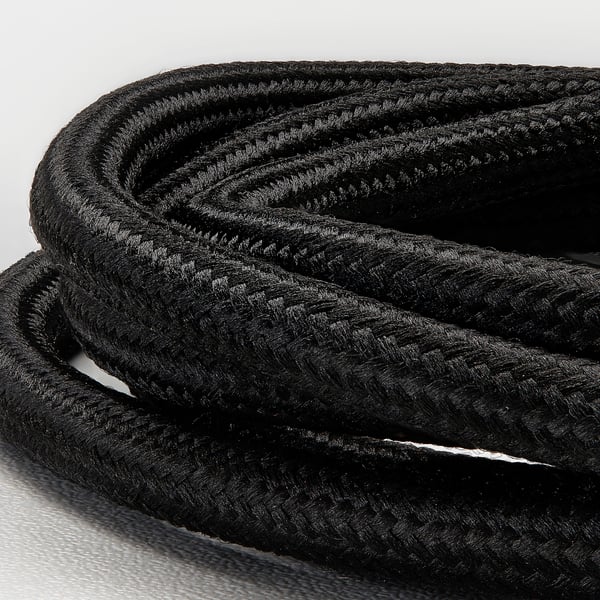Sort flettet lampeledningssæt