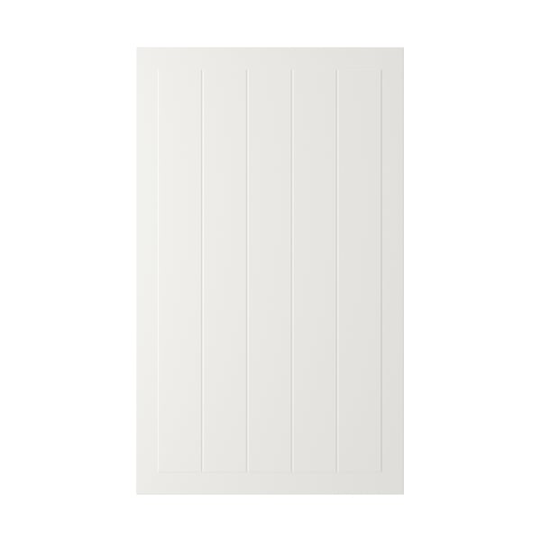 STENSUND hvid skabslåge. Firkantet, rillet paneldesign. Fremstillet af fiberplader og polyurethanmaling.