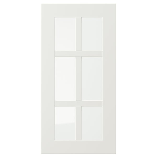 Hvid STENSUND vitrineskab, 3 paneler, moderne linjer.