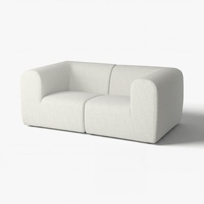 STOCKHOLM 2025 sofa, lys grå, moderne form, blødt stof, minimalistisk design.