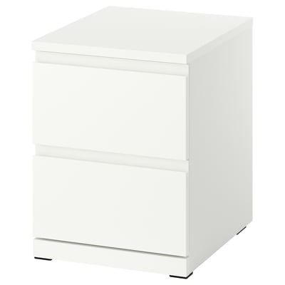 STORKLINTA Kommode 2 skuffer, hvid/med 2 skuffer, 40x50x53 cm