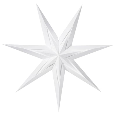 STRÅLA hvid stjernelampe til indendørs, geometrisk papirdesign med rustfrit stål.