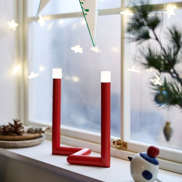 STRÅLA LED borddekoration, rød