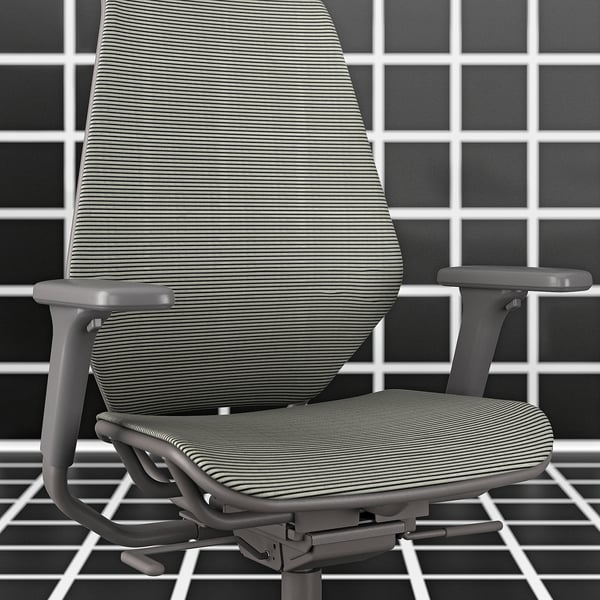 STYRSPEL gaming stol, sort, mesh og metal, ergonomisk design, justerbare dele.