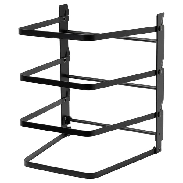 SVARTABBORRE: sort, 4-lags metalbagepladerist, pladsbesparende design.