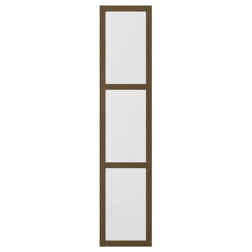 TONSTAD dør, brun, rektangulær, struktureret glas, glatte kanter.