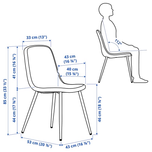 Illustration med mål for produktet: TONSTAD.