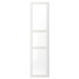Hvid TYSSEDAL glasdør med karm, slankt rektangulært design, moderne stil.