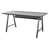 Sort utesepare spillebord, vinklede a-rammeben, trådnet bagside, justerbar højde.