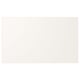 Utosta skuffefront, hvid, rektangulær, fiberplade, rent, minimalistisk design.