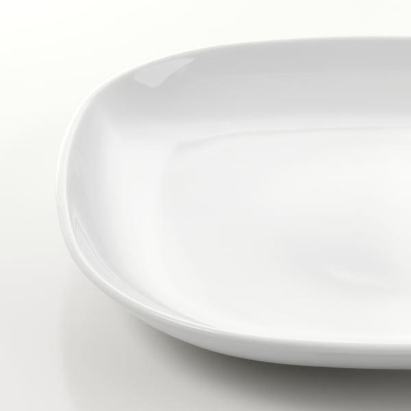 Glat, hvidt ovalt fad. Enkelt, elegant design. Porcelænsfinish af høj kvalitet.