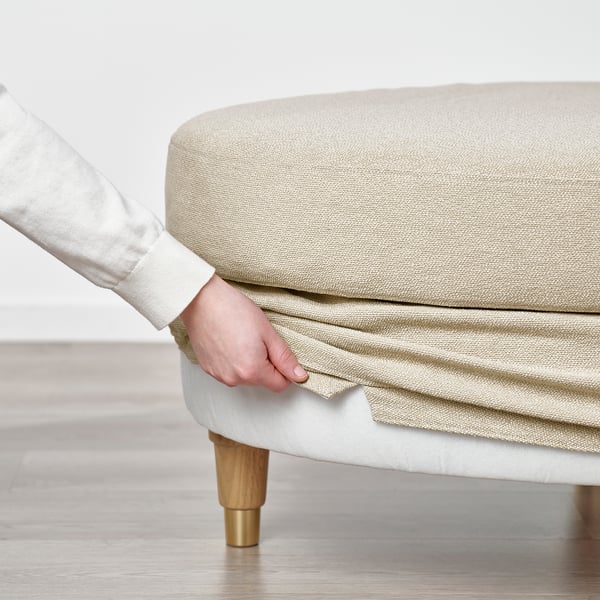 VALNÄS Taburet, Knäbäck lys beige