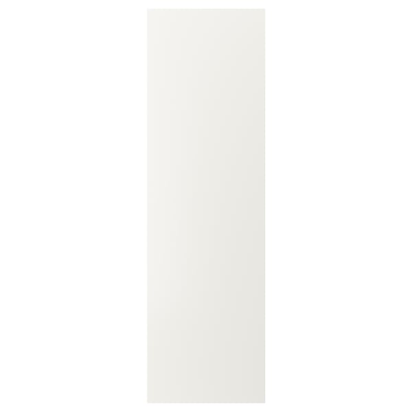 VEDDINGE hvidt køkkenskab, rektangel, glat finish, fiberplademateriale.