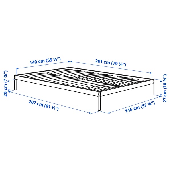 Illustration med mål for produktet: VEVELSTAD.
