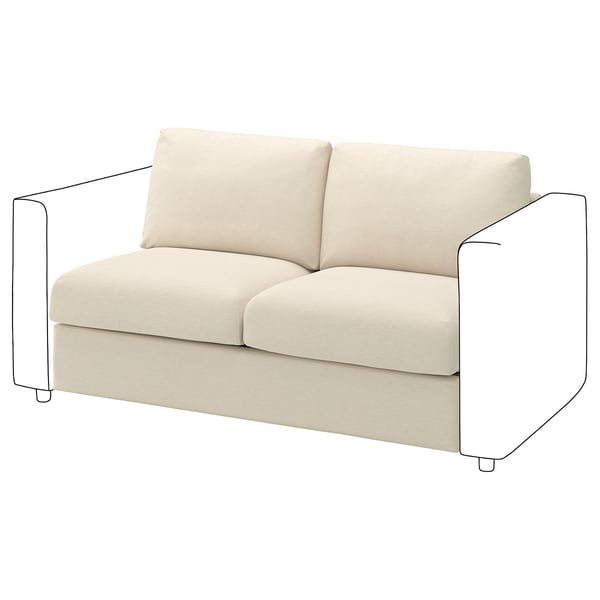VIMLE 2-pers. siddesektion, Knäbäck lys beige