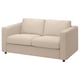 VIMLE beige sofa: moderne, minimalistisk design med plyspuder, perfekt til hyggelige siddepladser.