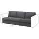 VIMLE grå sofa, moderne design med 3 sæder, blødt stof, minimalistisk stil.