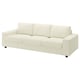 VIMLE 3-pers. sofa, med brede armlæn/Johanneshov råhvid
