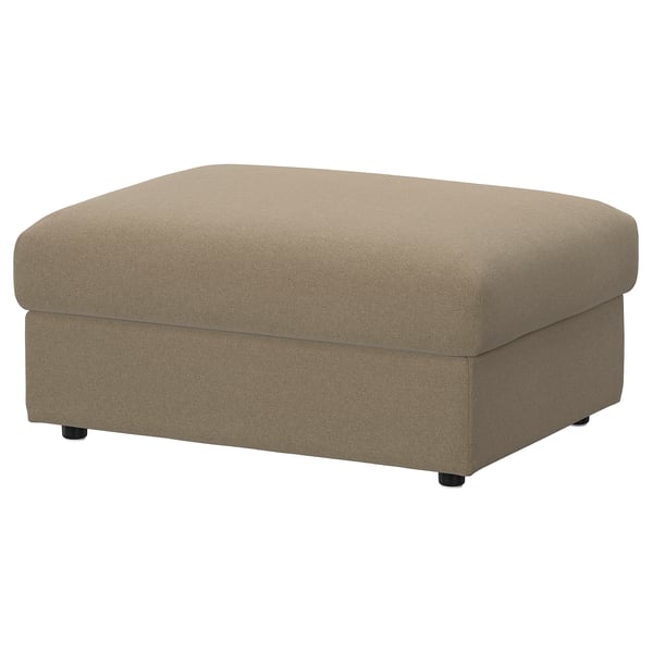 VIMLE Taburet med opbevaring, Johanneshov brun-beige