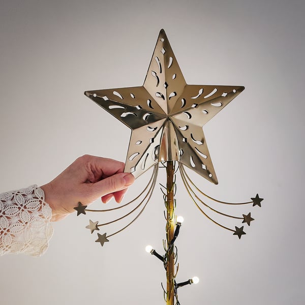 VINTERFINT Juletræsstjerne, guldfarvet, 25 cm