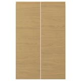 VOXTORP egetræsbrune skabslåger, slankt moderne design med integrerede greb.