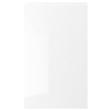 VOXTORP hvid blank køkkenskab med slankt, grebsløst design, fiberpladefront, moderne look.